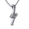 1/3 Carat Two Stone Two Diamond Pendant Necklace In 14K White Gold Image-2
