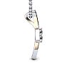 1/3 Carat Two Stone Two Diamond Pendant Necklace In 14K White Gold Image-3