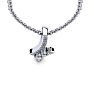 1/3 Carat Two Stone Two Diamond Pendant Necklace In 14K White Gold Image-4