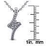 1/3 Carat Two Stone Two Diamond Pendant Necklace In 14K White Gold Image-5