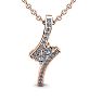 1/3 Carat Two Stone Two Diamond Pendant Necklace In 14K Rose Gold Image-1