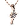 1/3 Carat Two Stone Two Diamond Pendant Necklace In 14K Rose Gold Image-2