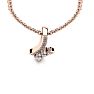 1/3 Carat Two Stone Two Diamond Pendant Necklace In 14K Rose Gold Image-4