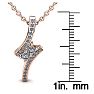 1/3 Carat Two Stone Two Diamond Pendant Necklace In 14K Rose Gold Image-5