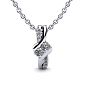 1/4 Carat Two Stone Two Diamond Knot Necklace In 14K White Gold Image-1