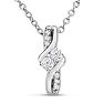 1/4 Carat Two Stone Two Diamond Knot Necklace In 14K White Gold Image-1