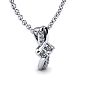 1/4 Carat Two Stone Two Diamond Knot Necklace In 14K White Gold Image-2