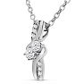 1/4 Carat Two Stone Two Diamond Knot Necklace In 14K White Gold Image-2