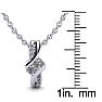 1/4 Carat Two Stone Two Diamond Knot Necklace In 14K White Gold Image-5