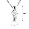 1/4 Carat Two Stone Two Diamond Knot Necklace In 14K White Gold Image-5