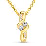 1/4 Carat Two Stone Two Diamond Knot Necklace In 14K Yellow Gold Image-1