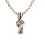 1/4 Carat Two Stone Two Diamond Knot Necklace In 14K Rose Gold Image-1