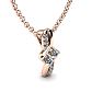 1/4 Carat Two Stone Two Diamond Knot Necklace In 14K Rose Gold Image-2