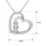 1/2 Carat Two Stone Two Diamond Heart Necklace In 14K White Gold Image-5