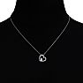 1/2 Carat Two Stone Two Diamond Heart Necklace In 14K White Gold Image-7