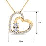 1/2 Carat Two Stone Two Diamond Heart Necklace In 14K Yellow Gold Image-5