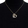 1/2 Carat Two Stone Two Diamond Heart Necklace In 14K Yellow Gold Image-6
