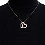 1/2 Carat Two Stone Two Diamond Heart Necklace In 14K Rose Gold Image-6