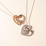 1/2 Carat Two Stone Two Diamond Heart Necklace In 14K Rose Gold Image-8
