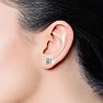 1 3/4 Carat Round Diamond Stud Earrings In 14 Karat White Gold Image-5