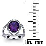 3 Carat Oval Shape Amethyst and Halo Diamond Ring In 14 Karat White Gold Image-5