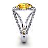 3 Carat Oval Shape Citrine and Halo Diamond Ring In 14 Karat White Gold Image-3