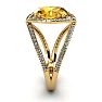 3 Carat Oval Shape Citrine and Halo Diamond Ring In 14 Karat Yellow Gold Image-3