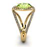 3 Carat Oval Shape Peridot and Halo Diamond Ring In 14 Karat Yellow Gold Image-3