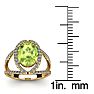 3 Carat Oval Shape Peridot and Halo Diamond Ring In 14 Karat Yellow Gold Image-5