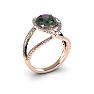 3 Carat Oval Shape Mystic Topaz Ring With Fancy Diamond Halo In 14 Karat Rose Gold Image-2