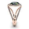 3 Carat Oval Shape Mystic Topaz Ring With Fancy Diamond Halo In 14 Karat Rose Gold Image-3