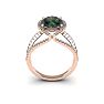3 Carat Oval Shape Mystic Topaz Ring With Fancy Diamond Halo In 14 Karat Rose Gold Image-4