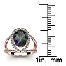 3 Carat Oval Shape Mystic Topaz Ring With Fancy Diamond Halo In 14 Karat Rose Gold Image-5