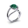 2 3/4 Carat Oval Shape Emerald and Halo Diamond Ring In 14 Karat White Gold Image-2