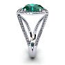 2 3/4 Carat Oval Shape Emerald and Halo Diamond Ring In 14 Karat White Gold Image-3