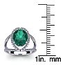 2 3/4 Carat Oval Shape Emerald and Halo Diamond Ring In 14 Karat White Gold Image-5