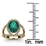 2 3/4 Carat Oval Shape Emerald and Halo Diamond Ring In 14 Karat Yellow Gold Image-5