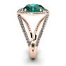 2 3/4 Carat Oval Shape Emerald and Halo Diamond Ring In 14 Karat Rose Gold Image-3