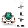 2 3/4 Carat Oval Shape Emerald and Halo Diamond Ring In 14 Karat Rose Gold Image-5