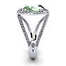 3 Carat Oval Shape Green Amethyst and Halo Diamond Ring In 14 Karat White Gold Image-3