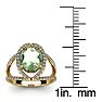 3 Carat Oval Shape Green Amethyst and Halo Diamond Ring In 14 Karat Yellow Gold Image-5