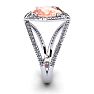 2-3/4 Carat Oval Shape Morganite and Halo Diamond Ring In 14 Karat White Gold Image-3
