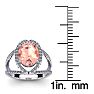 2-3/4 Carat Oval Shape Morganite and Halo Diamond Ring In 14 Karat White Gold Image-5