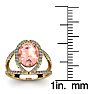 2-3/4 Carat Oval Shape Morganite and Halo Diamond Ring In 14 Karat Yellow Gold Image-5