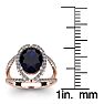 3 1/2 Carat Oval Shape Sapphire and Halo Diamond Ring In 14 Karat Rose Gold Image-5