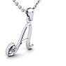 Letter A Diamond Initial Necklace In White Gold With Free Chain Image-2