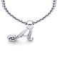 Letter A Diamond Initial Necklace In White Gold With Free Chain Image-4