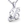 Letter B Diamond Initial Necklace In White Gold With Free Chain Image-2