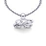 Letter B Diamond Initial Necklace In White Gold With Free Chain Image-4