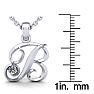 Letter B Diamond Initial Necklace In White Gold With Free Chain Image-5